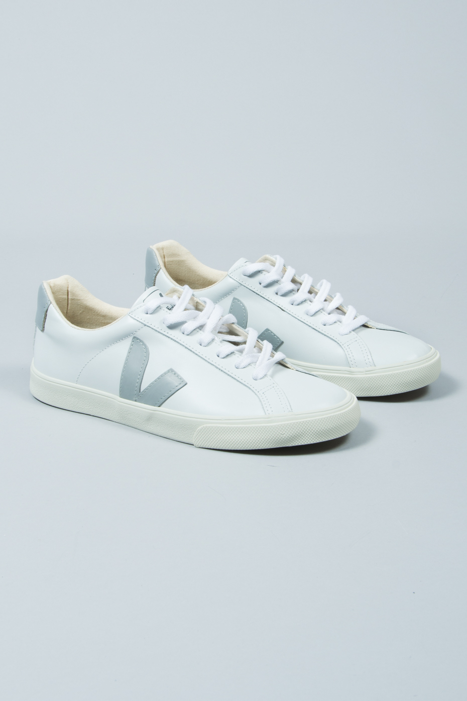 White Oxford Grey Esplar Leather Trainers