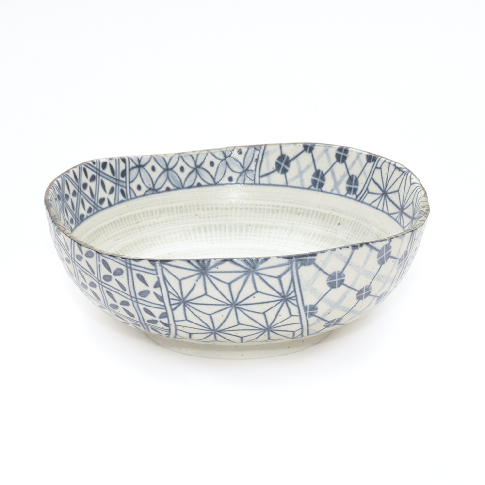 Sopha Diffusion SARL Small Porcelain Geometric Collage Pattern Bowl 