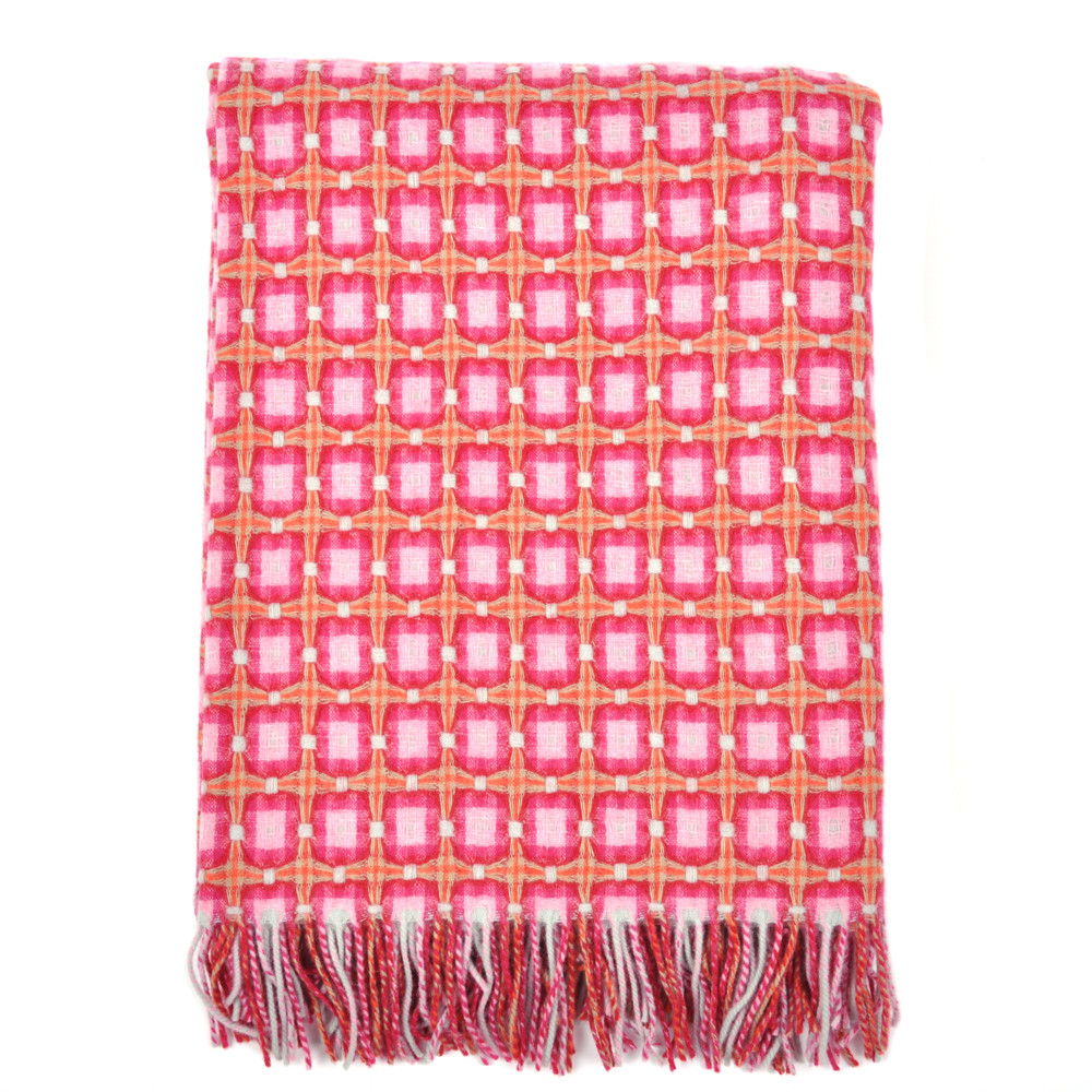 Paulette Rollo Raspberry Basket Weave Throw