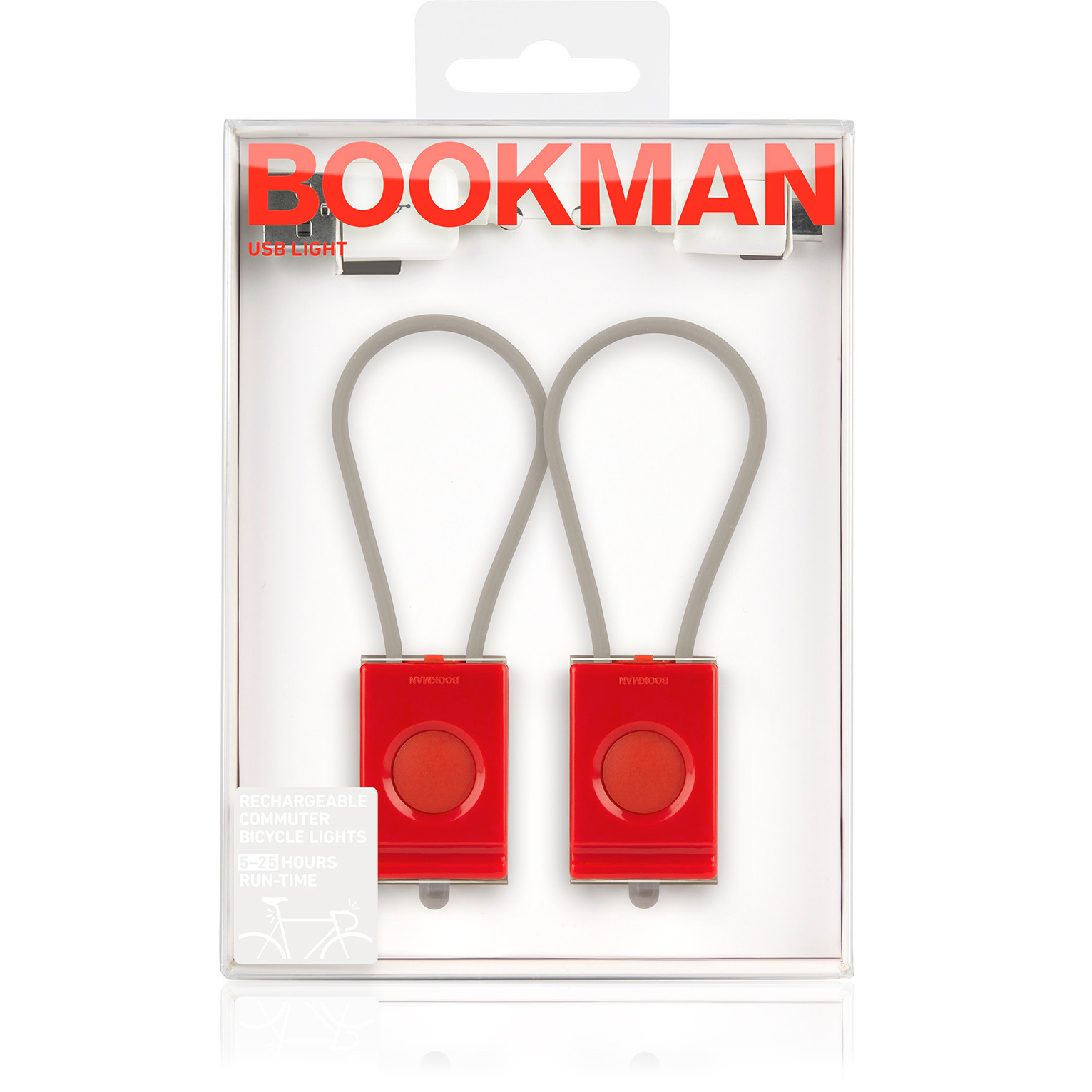 Bookman  Red USB Bike Light, rechargeable 