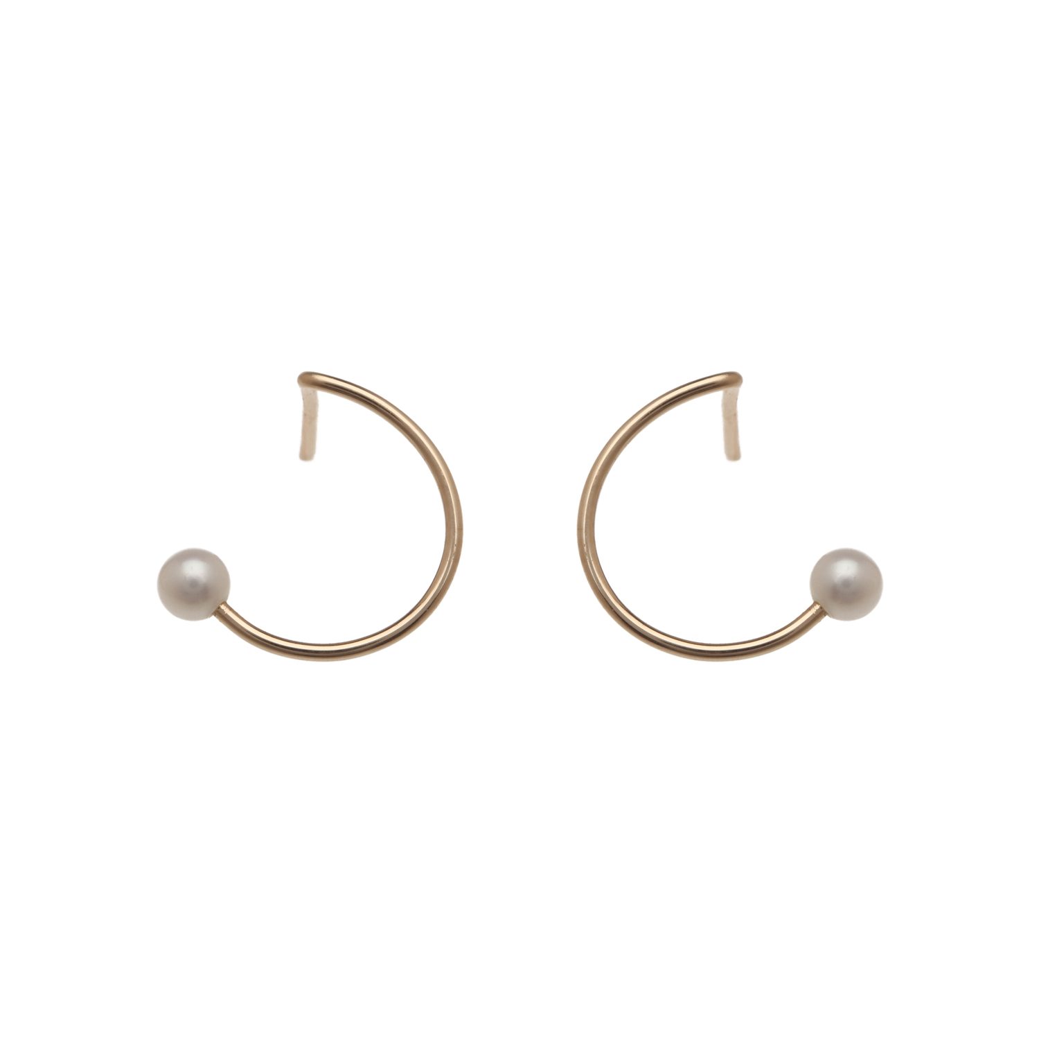 Dynasty Jewellery Mini Hoop Studs With Freshwater Pearls