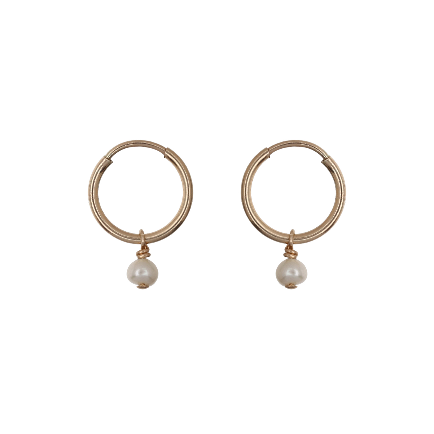 Dynasty Jewellery Small Pearl Drop Mini Hoops