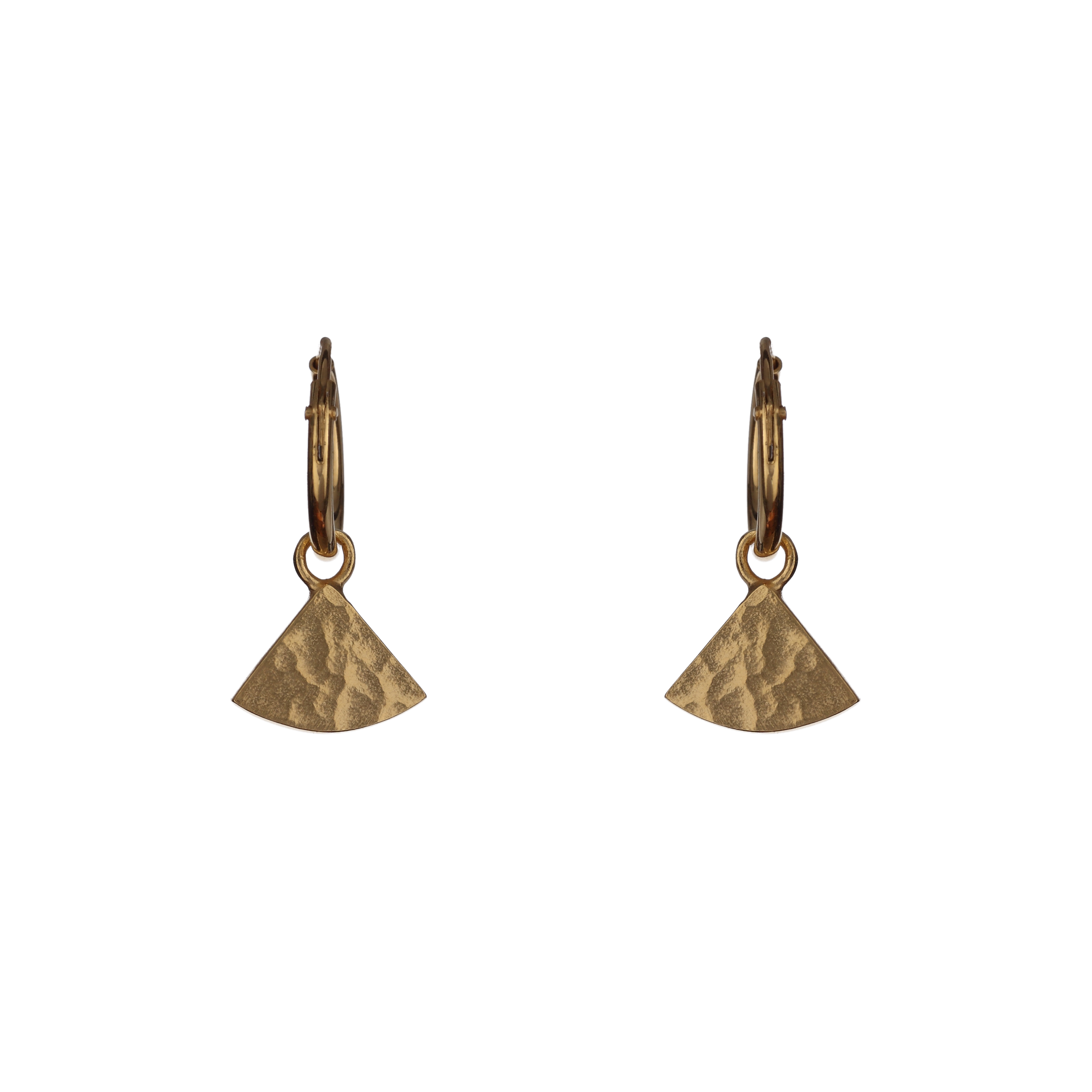 Kamilla Thorsen Hammered Gold Fan Mini Hoops