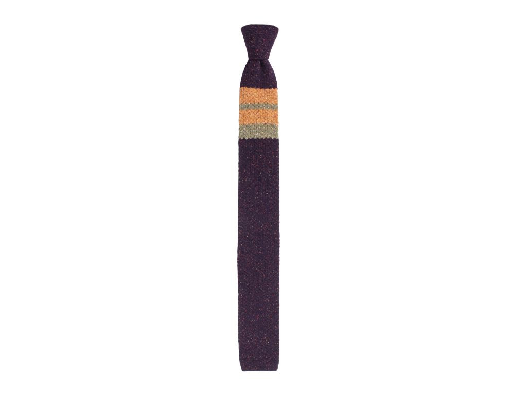 40 Colori Double Upper Striped Wool Melange Knitted Tie