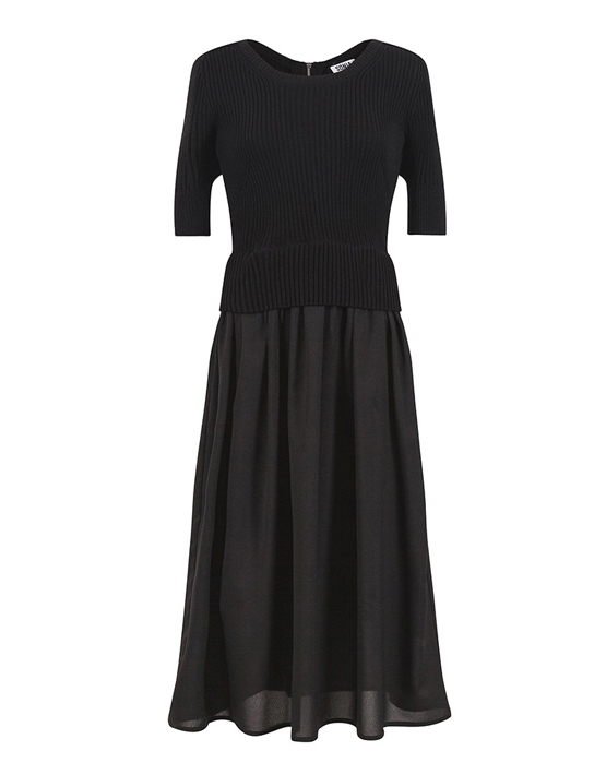 Trouva: Sonia by Sonia Rykiel Combined Fabric Black Dress