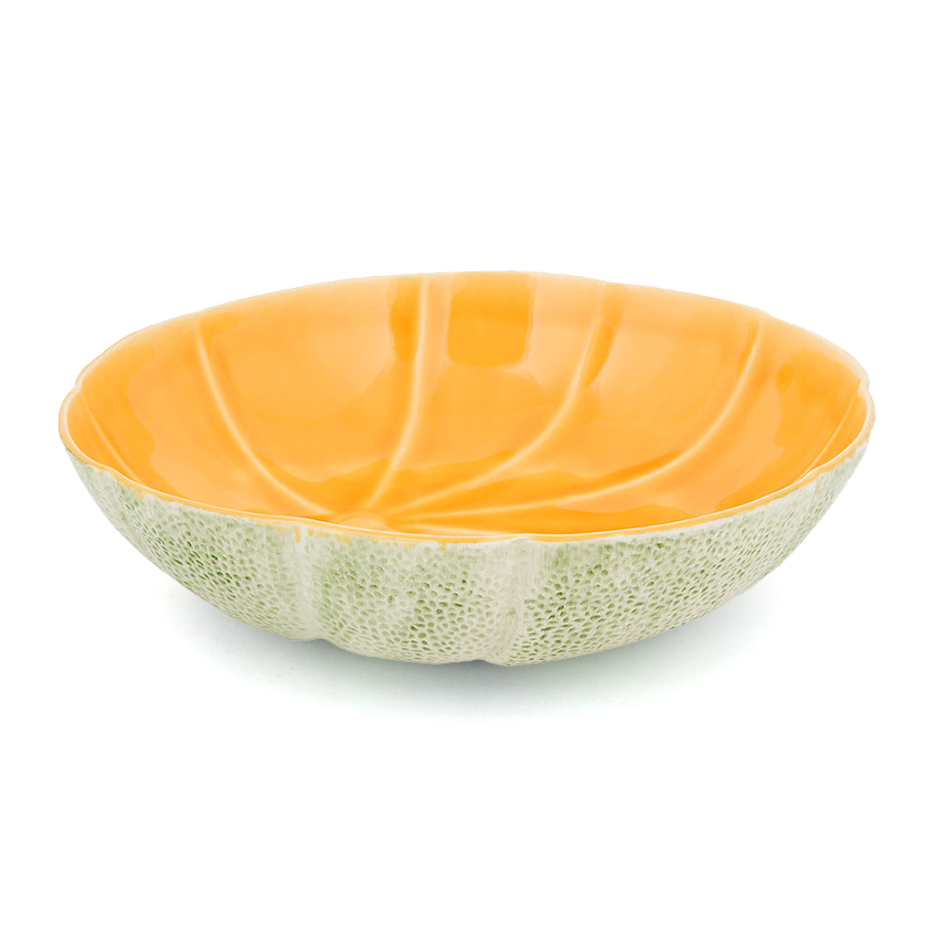 Earthernware Cantaloupe Melon Serving Bowl