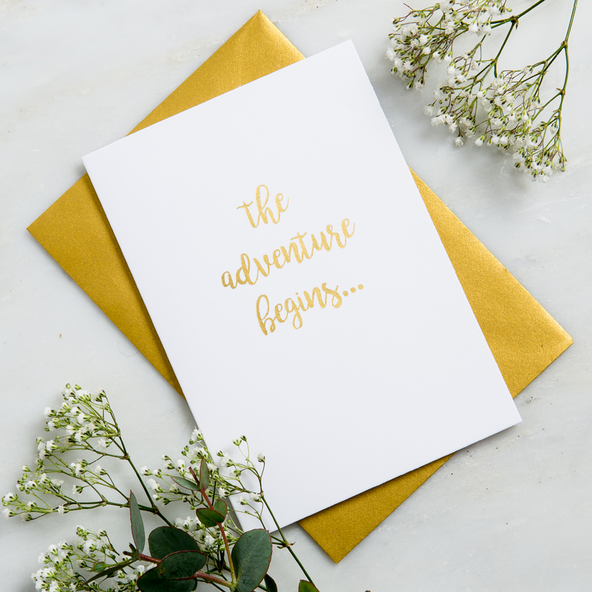 Posh Totty Designs The Adventure Begins Wedding Card