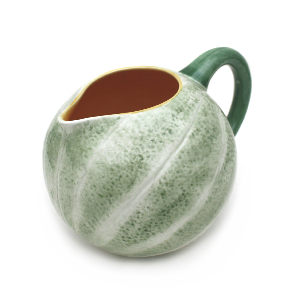 - Handmade Ceramic Cantaloupe Melon Pitcher