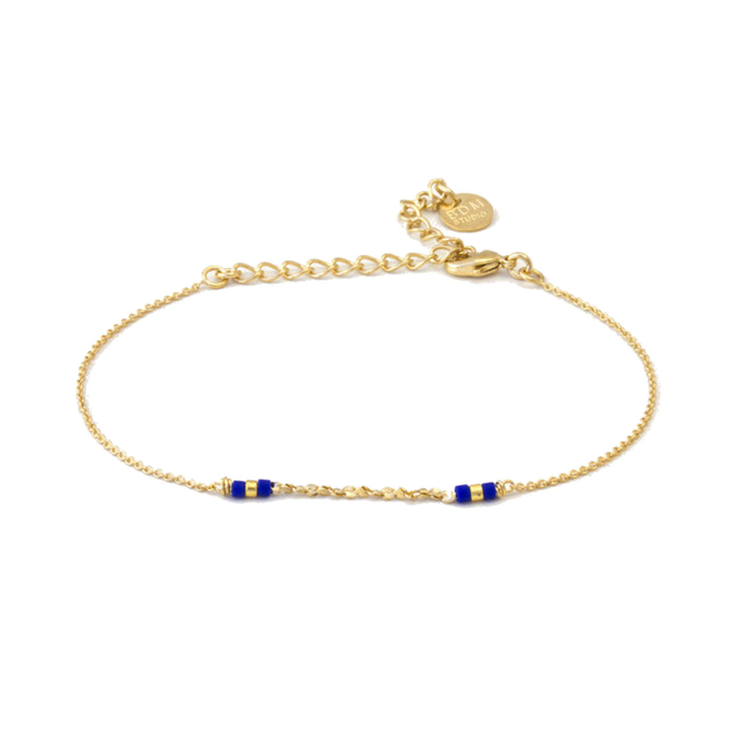 BDM Studio Hindi Gold Bracelet Dark Blue