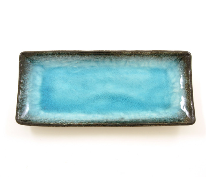 Typhoon Turquoise Crackle Glaze Plate