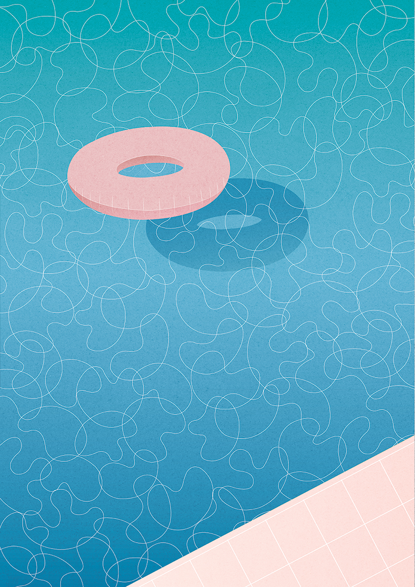 Dowse Float Swimming Pool Art Print