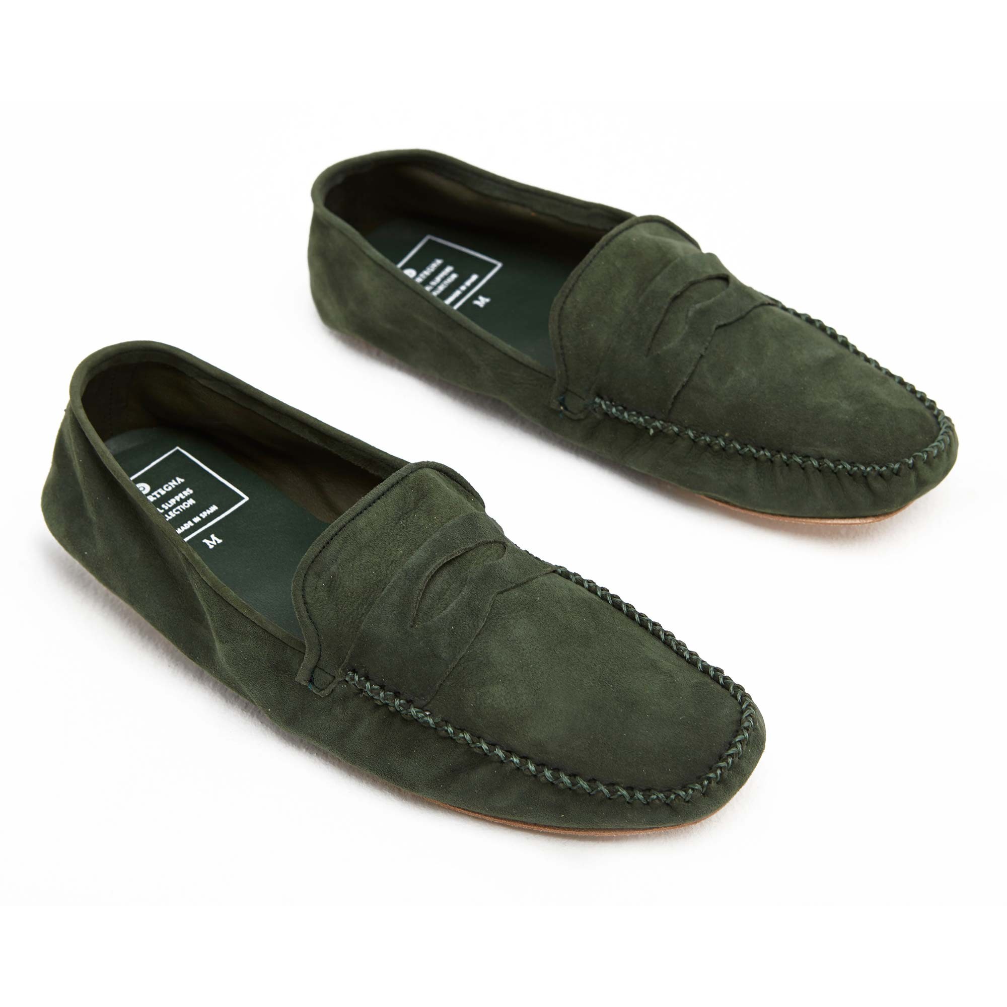 La Portegna  Green Rodrigo Suede Slippers