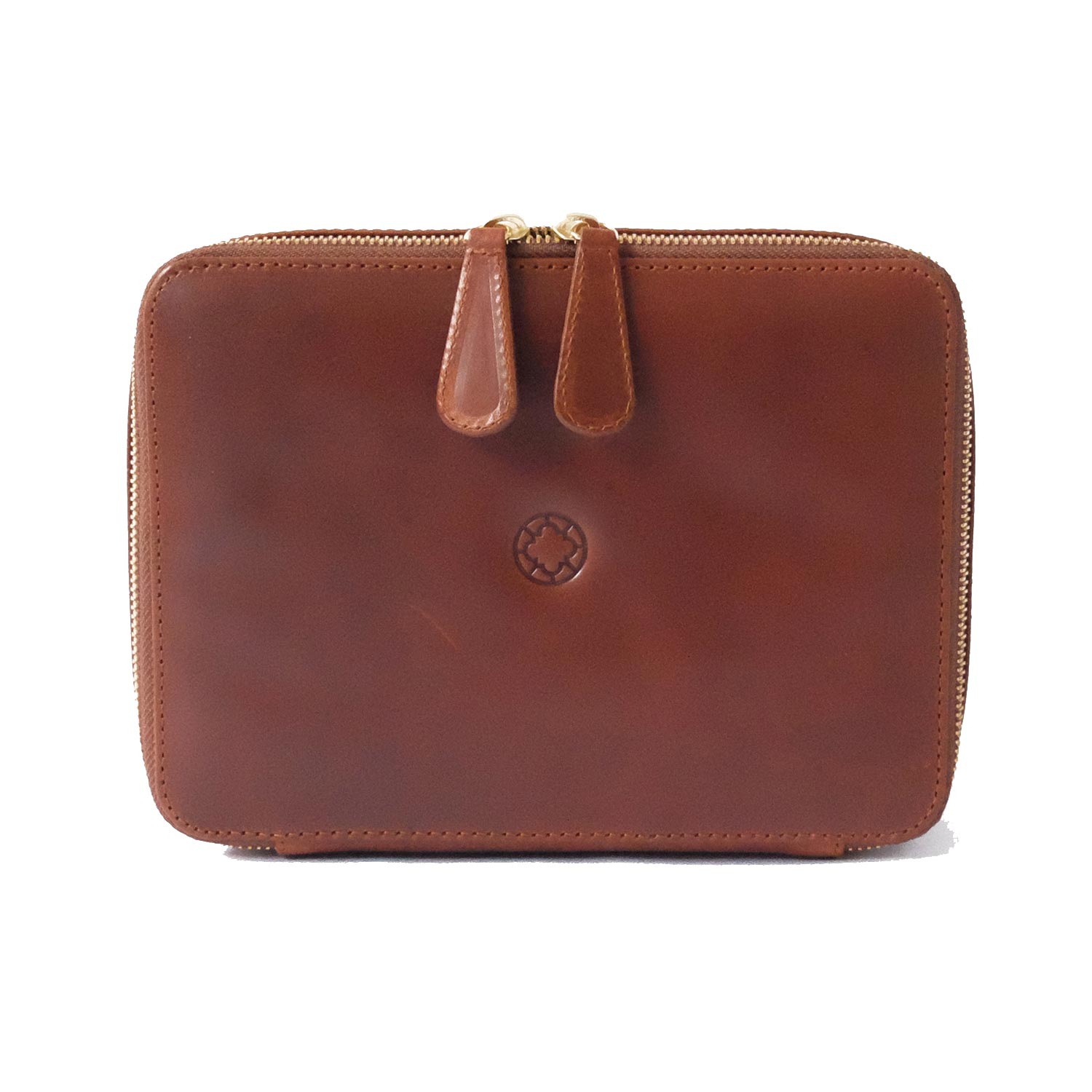 La Portegna  Brown Leather Wash Case Toiletry Bag