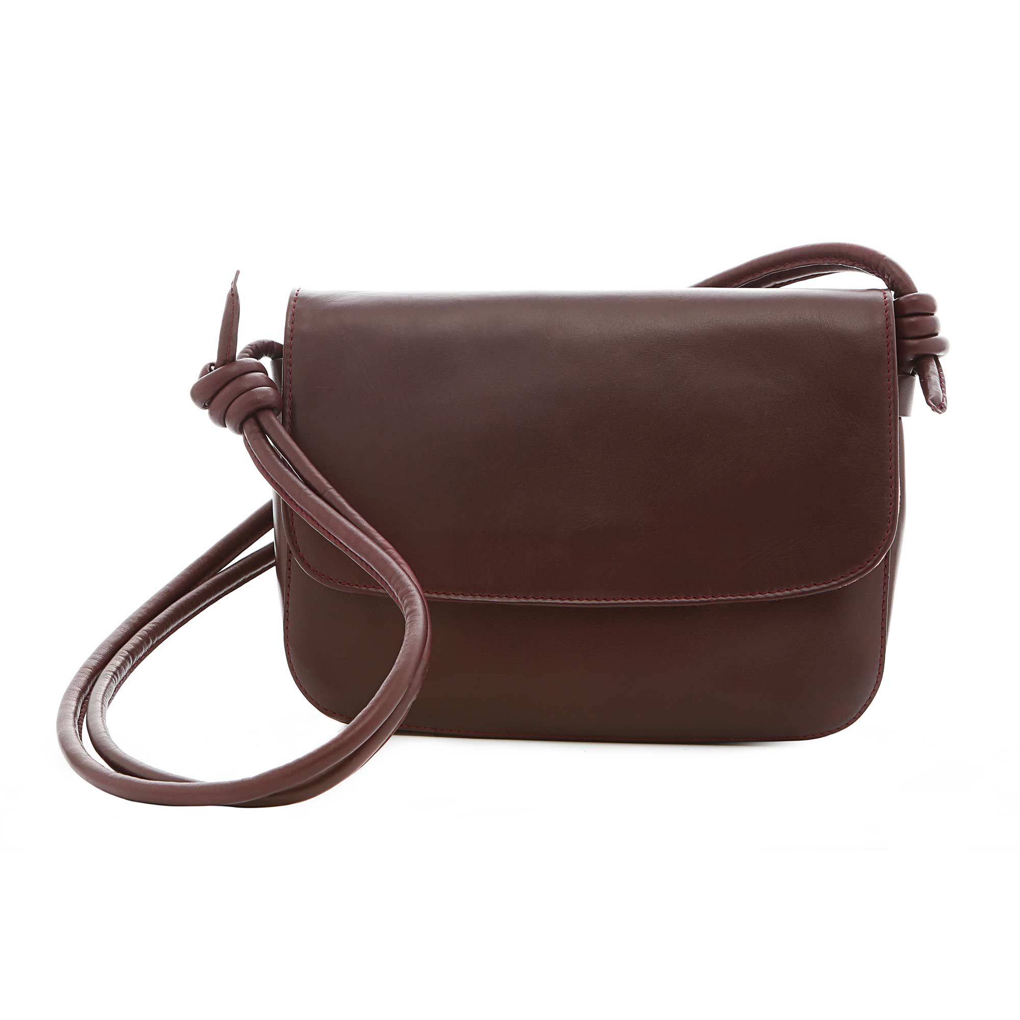 La Portegna  Lucia Burgundy Leather Handbag