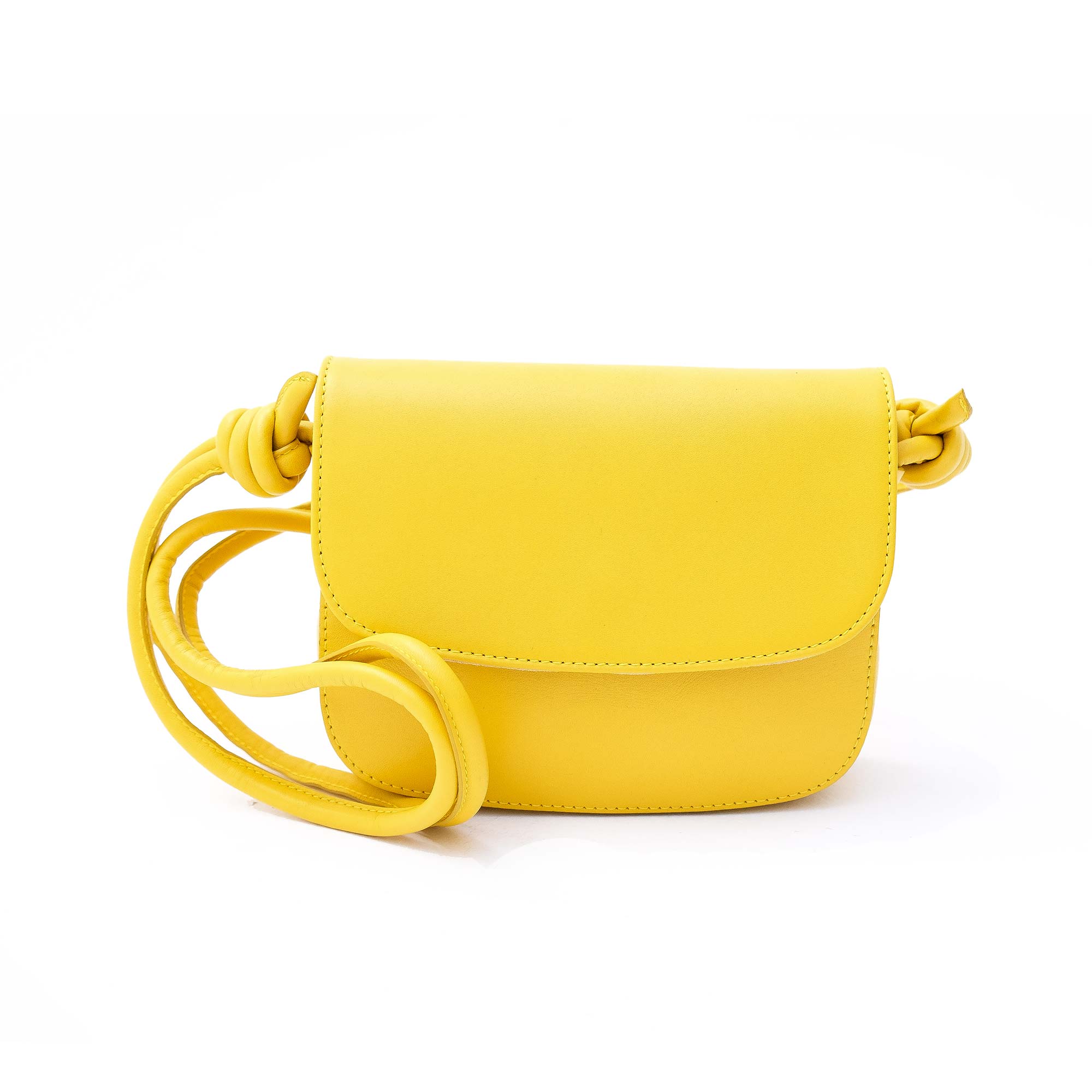 La Portegna  Lucia Mini Mustard Leather Handbag