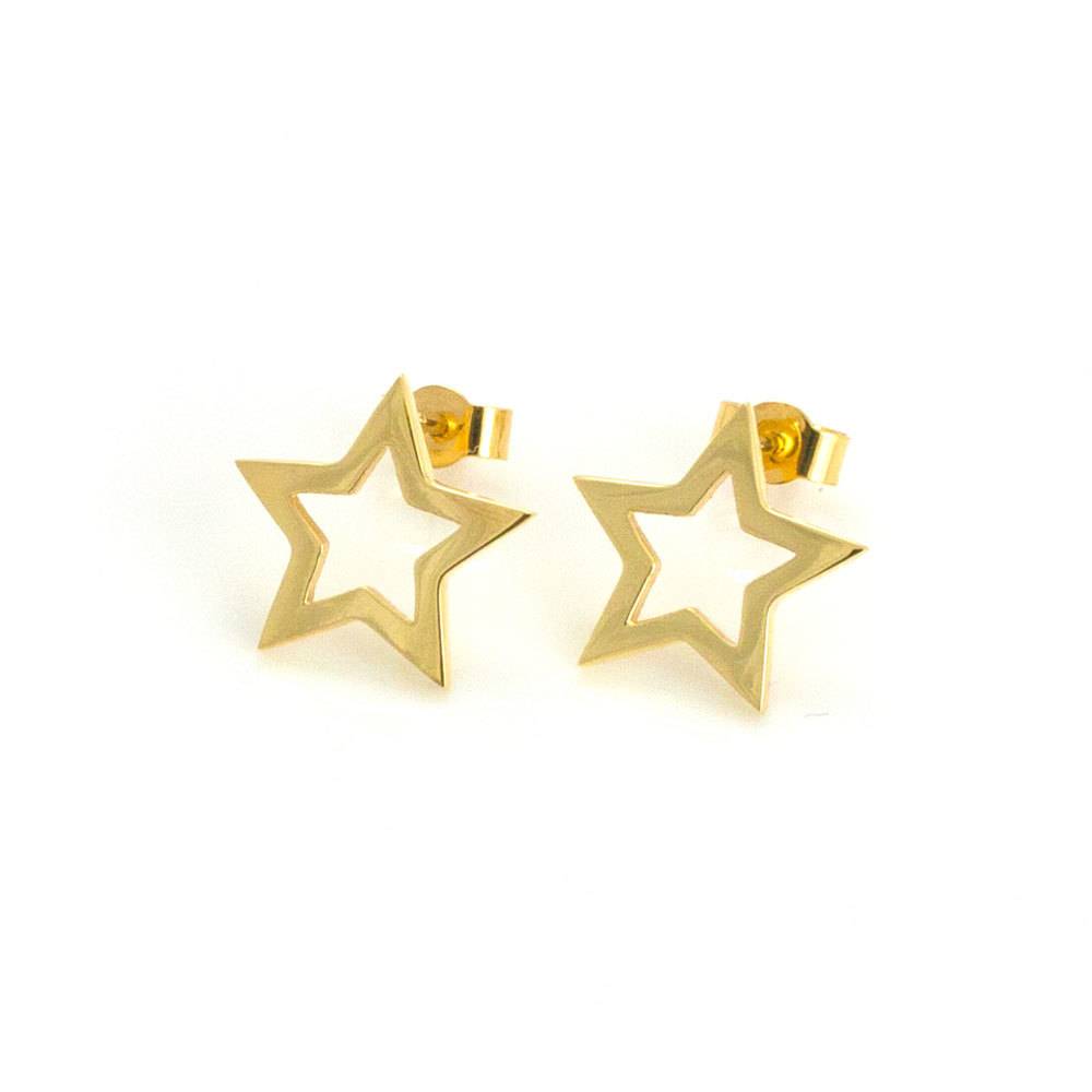 Laura Gravestock Gold Written Star Earrings