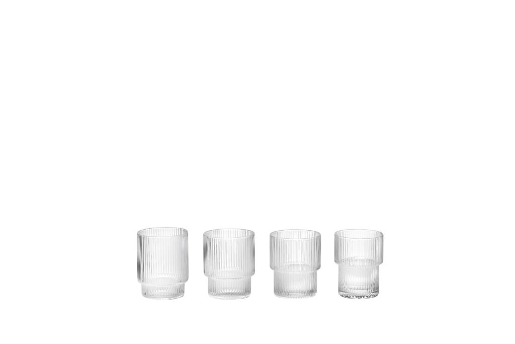 Ferm Living Set Of 4 Ripple Drinking Glasses