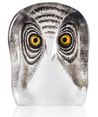 Målerås Mats Jonasson Small Glass Owl Sculpture