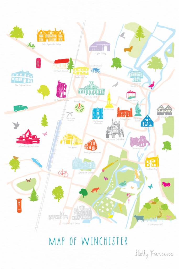 Holly Francesca Map Of Winchester A3 Print