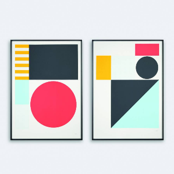 Trouva: Tom Pigeon Play Pair Geometric 500x700 Print