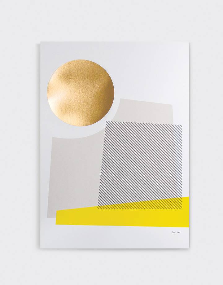 Tom Pigeon  Gold Day Geometric A2 Print