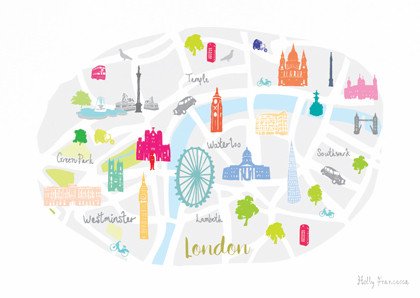 Holly Francesca Map Of London A4 Print