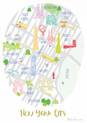 Holly Francesca Map Of New York A4 Print