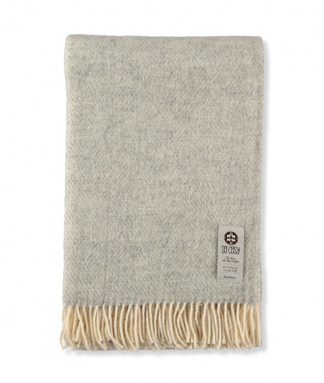 Cuemars Grey Pure New Wool Throw