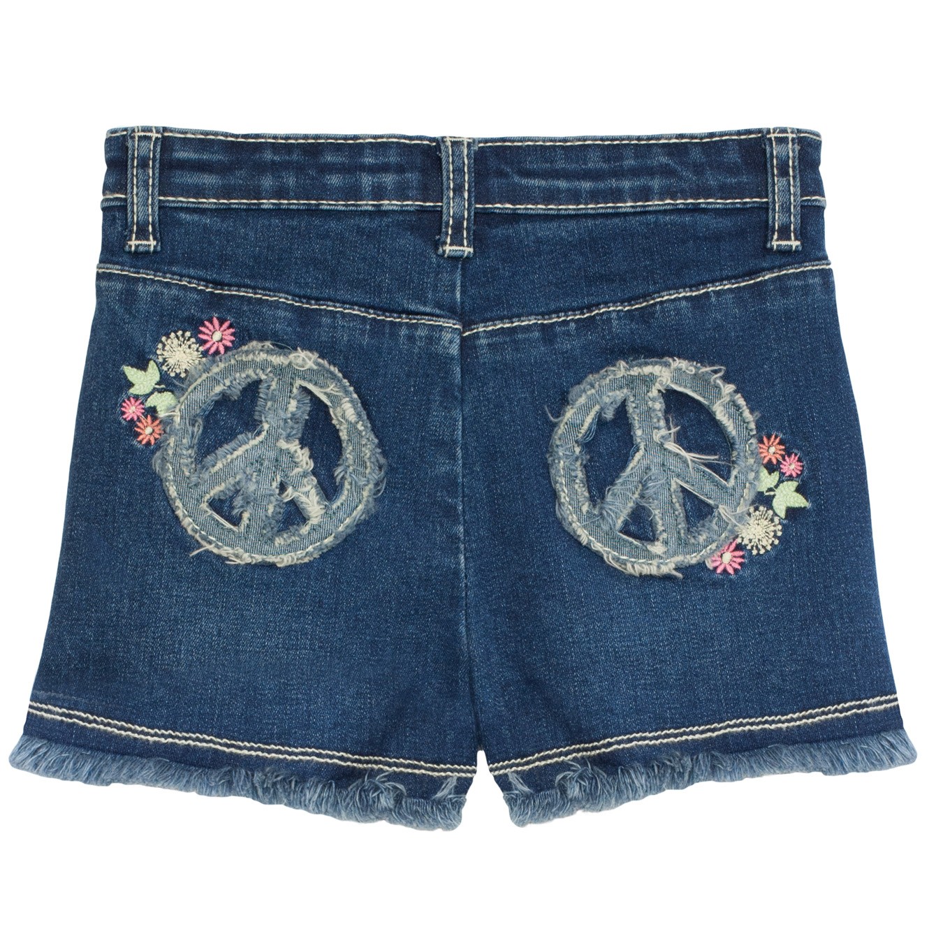 Wild & Gorgeous Blue Peace Girls Denim Shorts