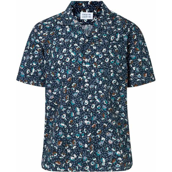 Libertine-Libertine Dark Navy Cave Short Sleeves Flowers Printed Shirt 