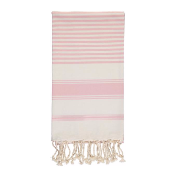 Trouva: Soft Pink Stripe Cotton Tunisian Fouta Towel