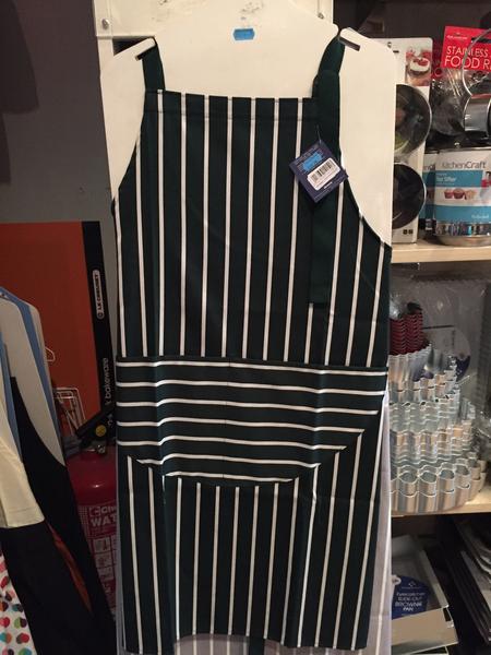 Dexam Green Butchers Stripe Std Apron