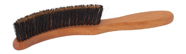 Redecker Oiled Pearwood Crescent Shaped Hat Brush With Bronze Bristle 