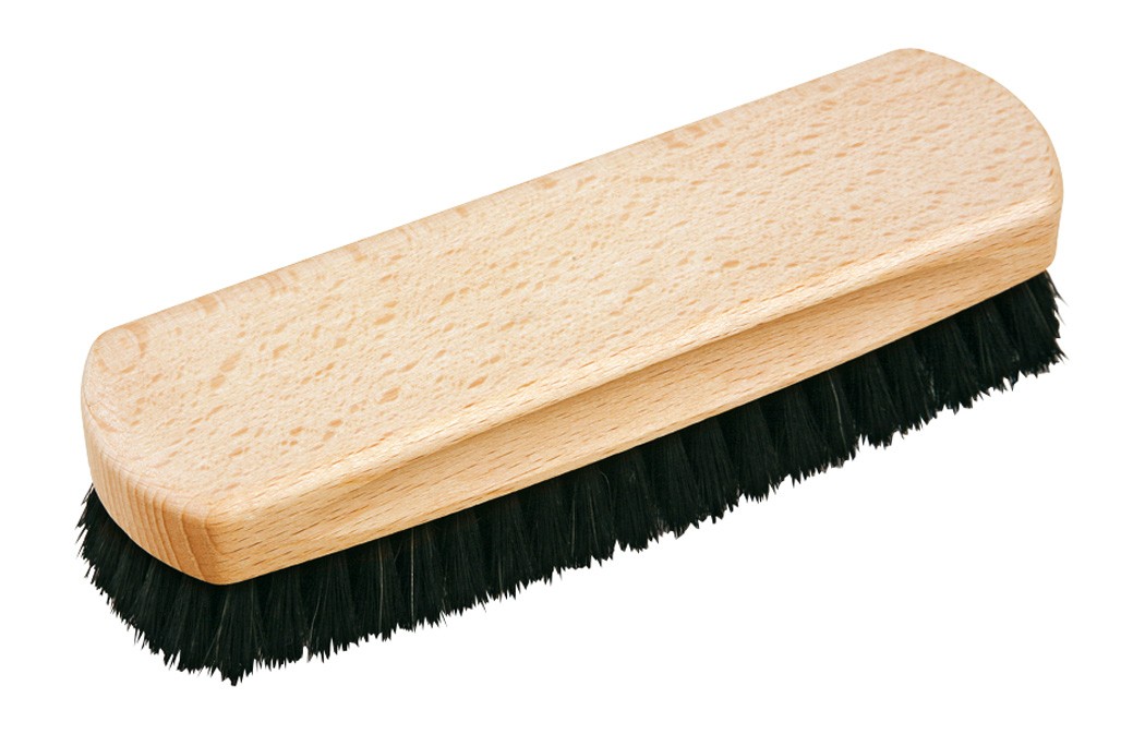 Redecker 16cm Untreated Beechwood Shoe Shine Brush With Black Horse Hair Bristle 