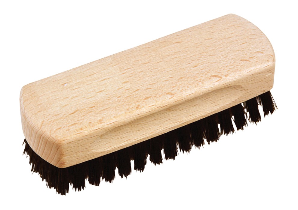 Redecker 12cm Untreated Beechwood Shoe Shine Brush With Black Horse Hair Bristle