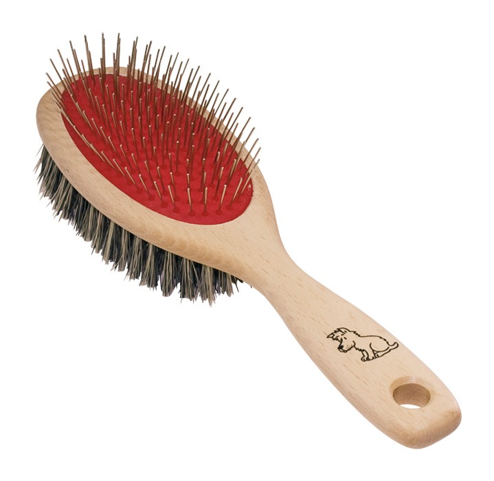 Redecker Wooden Dog Brush With Handle & 2 Sides 