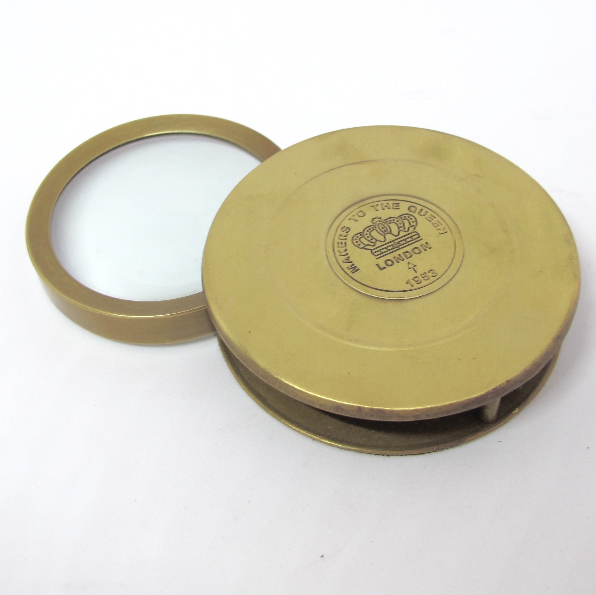 Trouva Chehoma Antique Brass Finish Folding Magnifying Glass