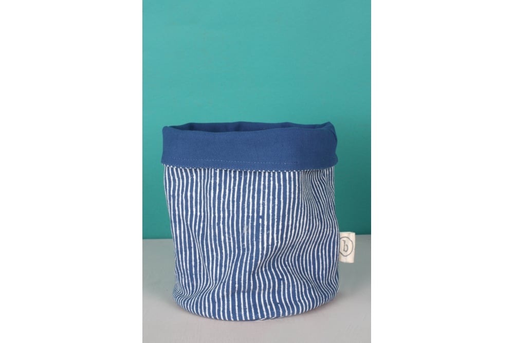 Bohemia Indigo Stripe Canvas Storage Pots 