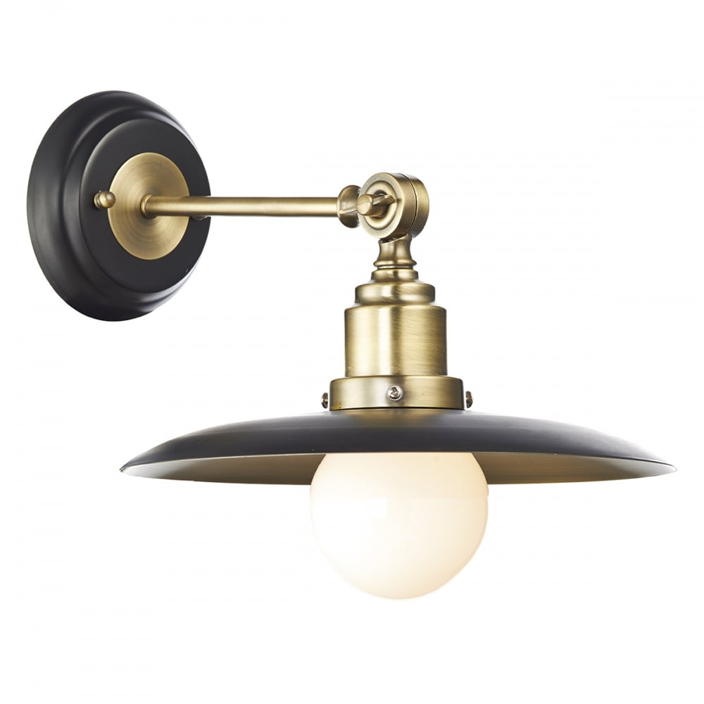 Där Lighting Black & Antique Brass Hannover Wall Light