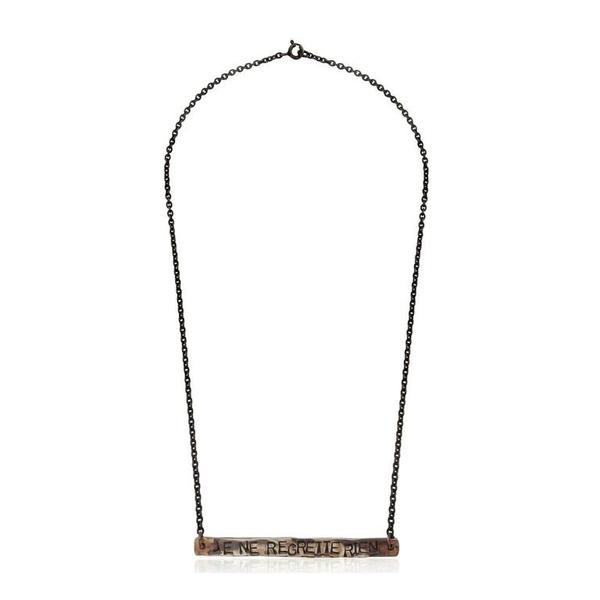 Window Dressing The Soul Silver Horizontal Je Ne Regrette Rien Necklace 