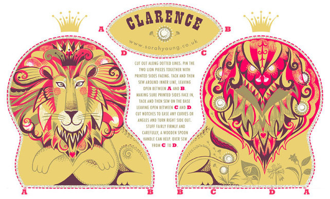 Sarah Young Clarence The Lion Tea Towel