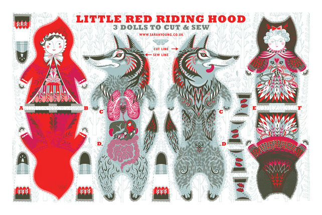 Sarah Young Little Red Riding Hood Tea Towel