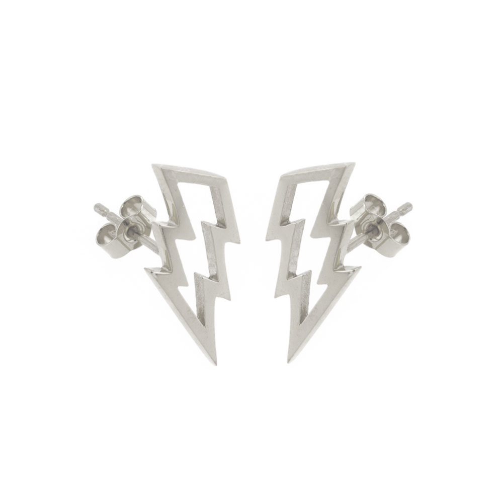 Laura Gravestock Silver Struck Stud Earrings