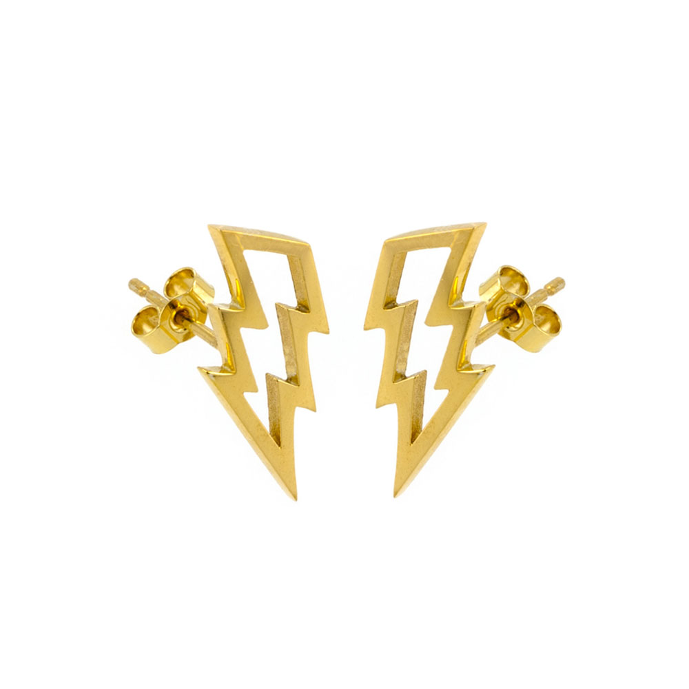 Laura Gravestock Gold Struck Stud Earrings