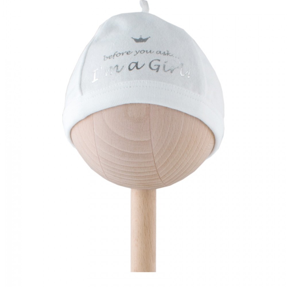 Bambam 'I am a Girl'  Newborn Baby Hat