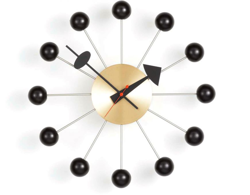 Vitra Black Brass Ball Clock 