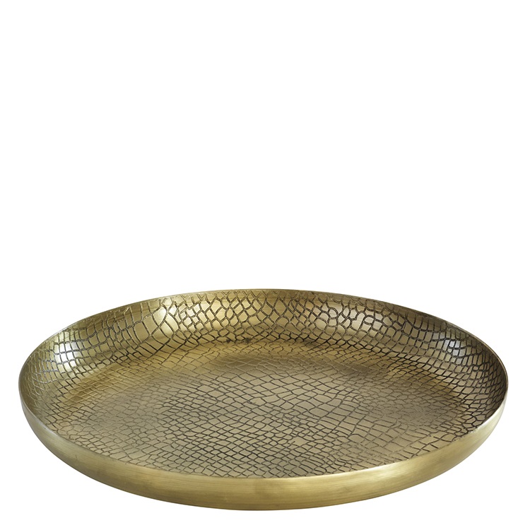 Broste Copenhagen Brass Finish Crocodile Candle Plate  