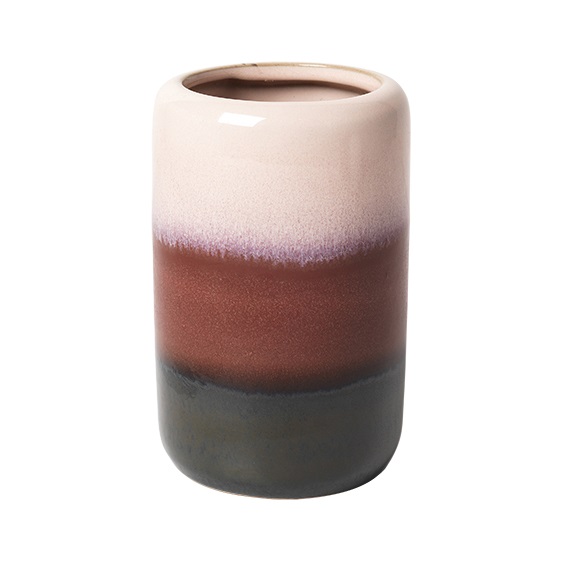 Broste Copenhagen Pink and Red Ceramic 'Lau' Vase