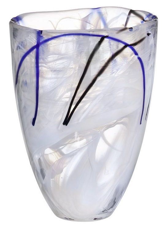 Kosta Boda  White Contrast Vase