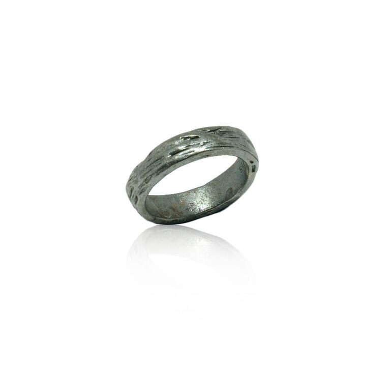 silver jewellery Distressed Band Ring